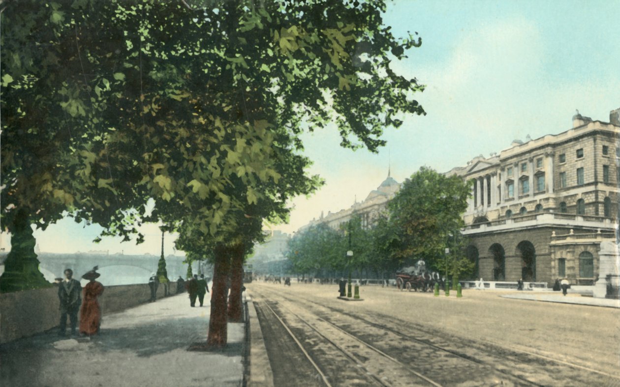 The Thames Embankment og Somerset House, London, c1915. af Unbekannt
