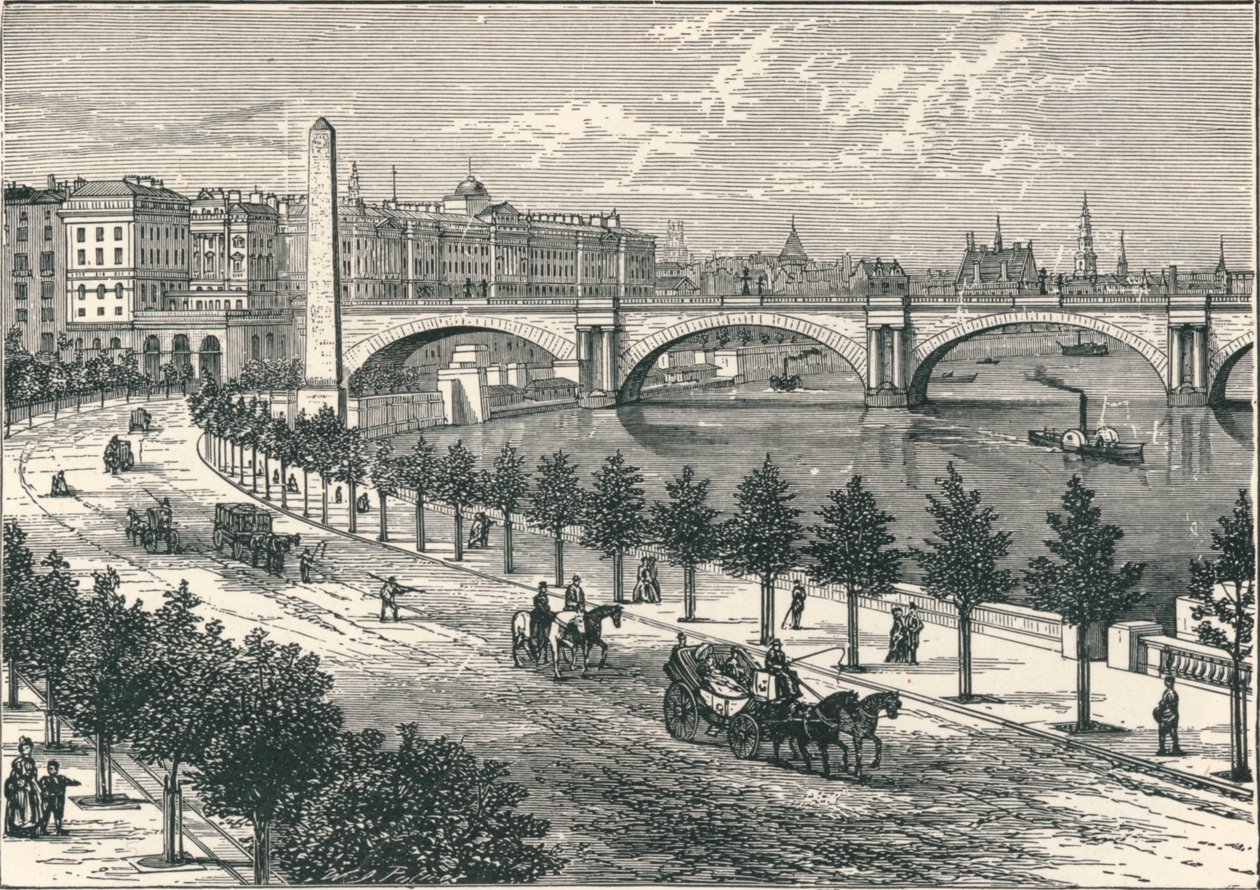 Themsen Embankment, viser Cleopatras Needle, 1896 af Unbekannt