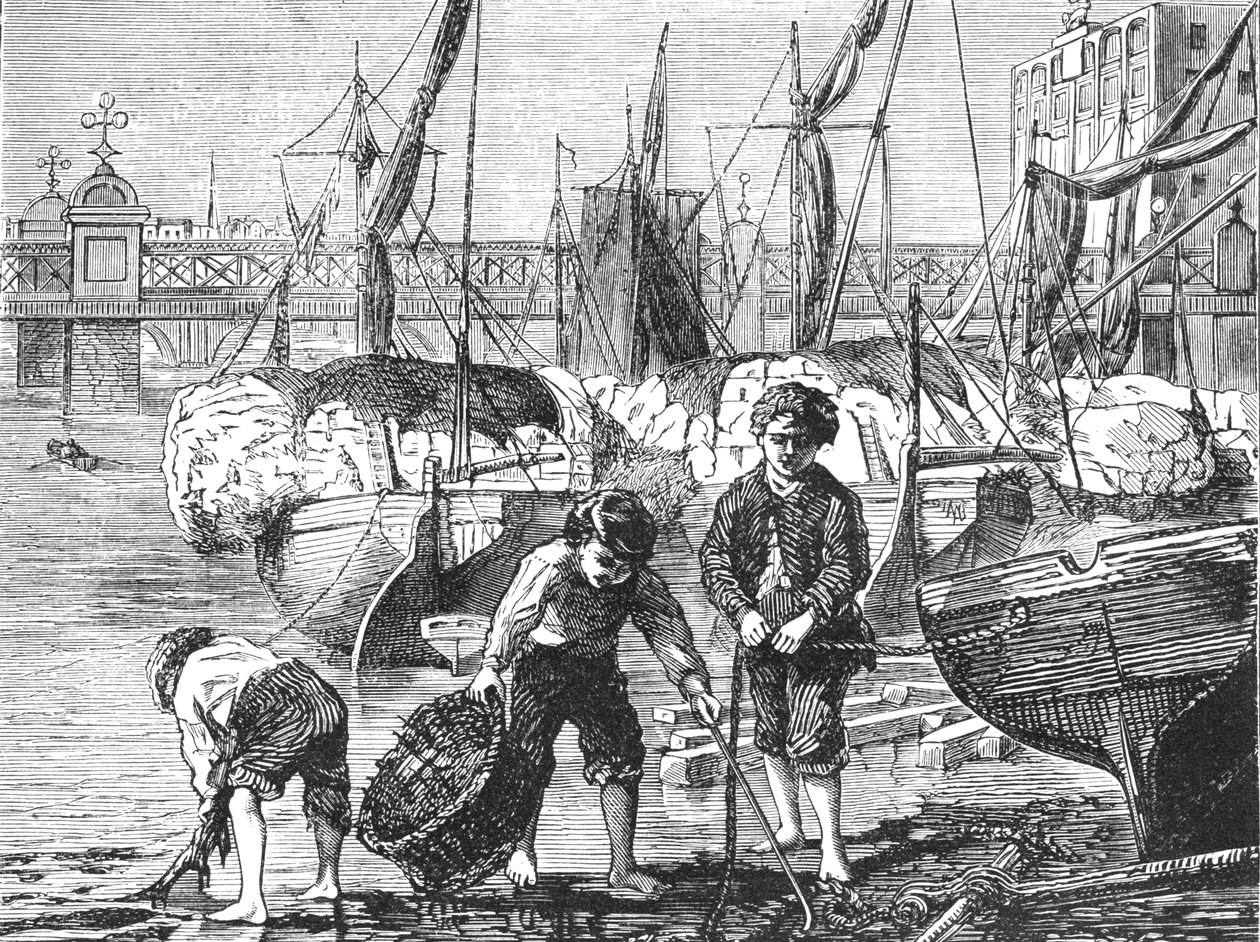 Themsen ved lavvande, 1897. af Unbekannt