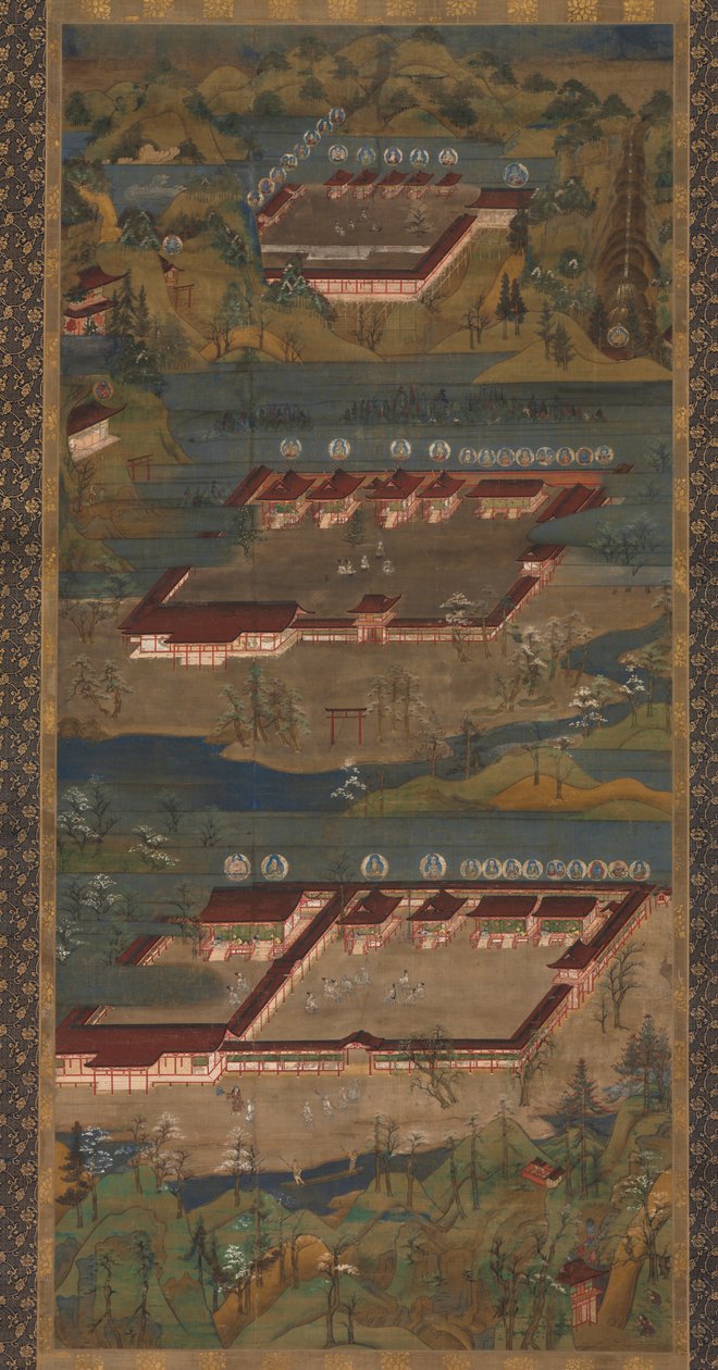 De tre hellige helligdomme ved Kumano: Kumano Mandala, ca. 1300. af Unbekannt