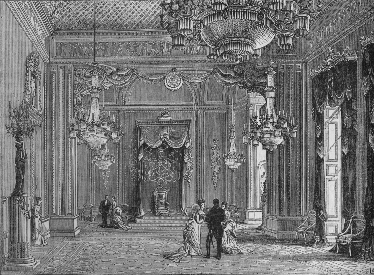 The Throne Room, Buckingham Palace, Westminster, London, c1875 1878 af Unbekannt