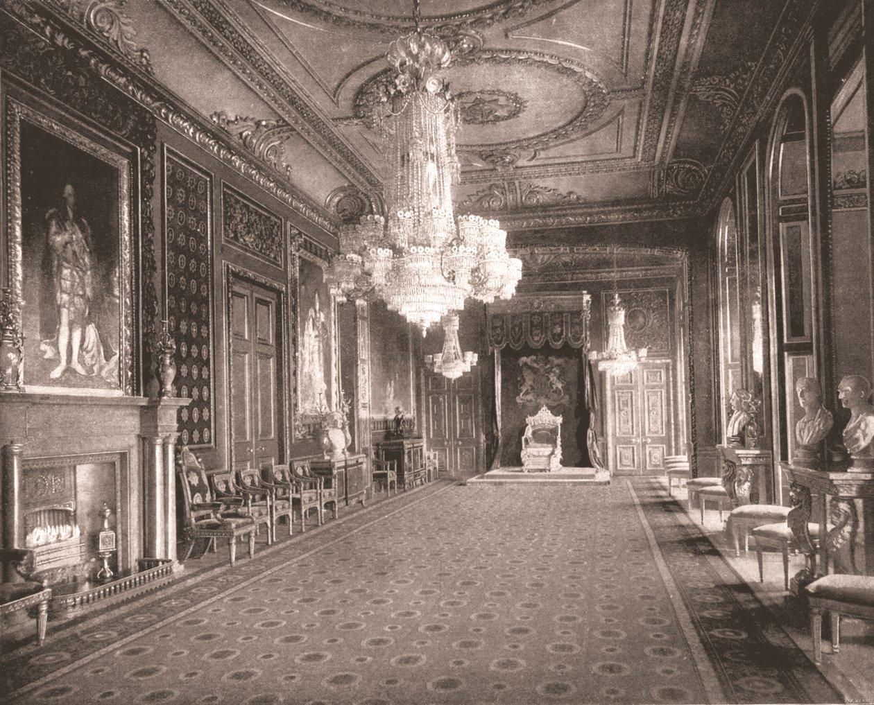 The Throne Room, Windsor Castle, Berkshire, 1894. af Unbekannt