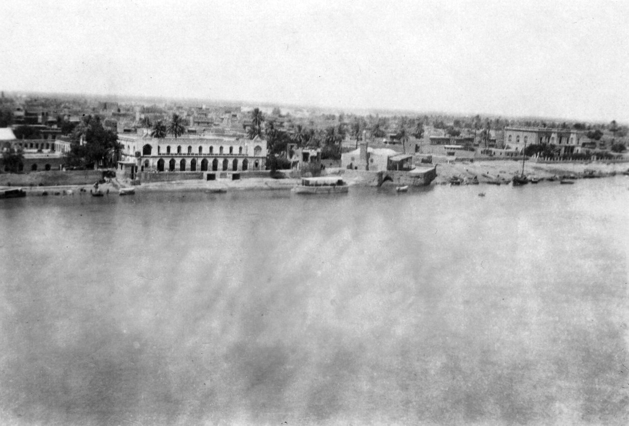 Tigris-floden fra det 31. britiske generelle hospital, Bagdad, Mesopotamien, WWI, 1918 af Unbekannt