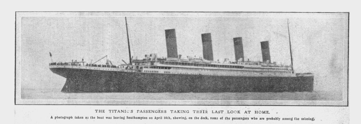 Titanics-passagererne tager deres sidste kig derhjemme, 20. april 1912. af Unbekannt