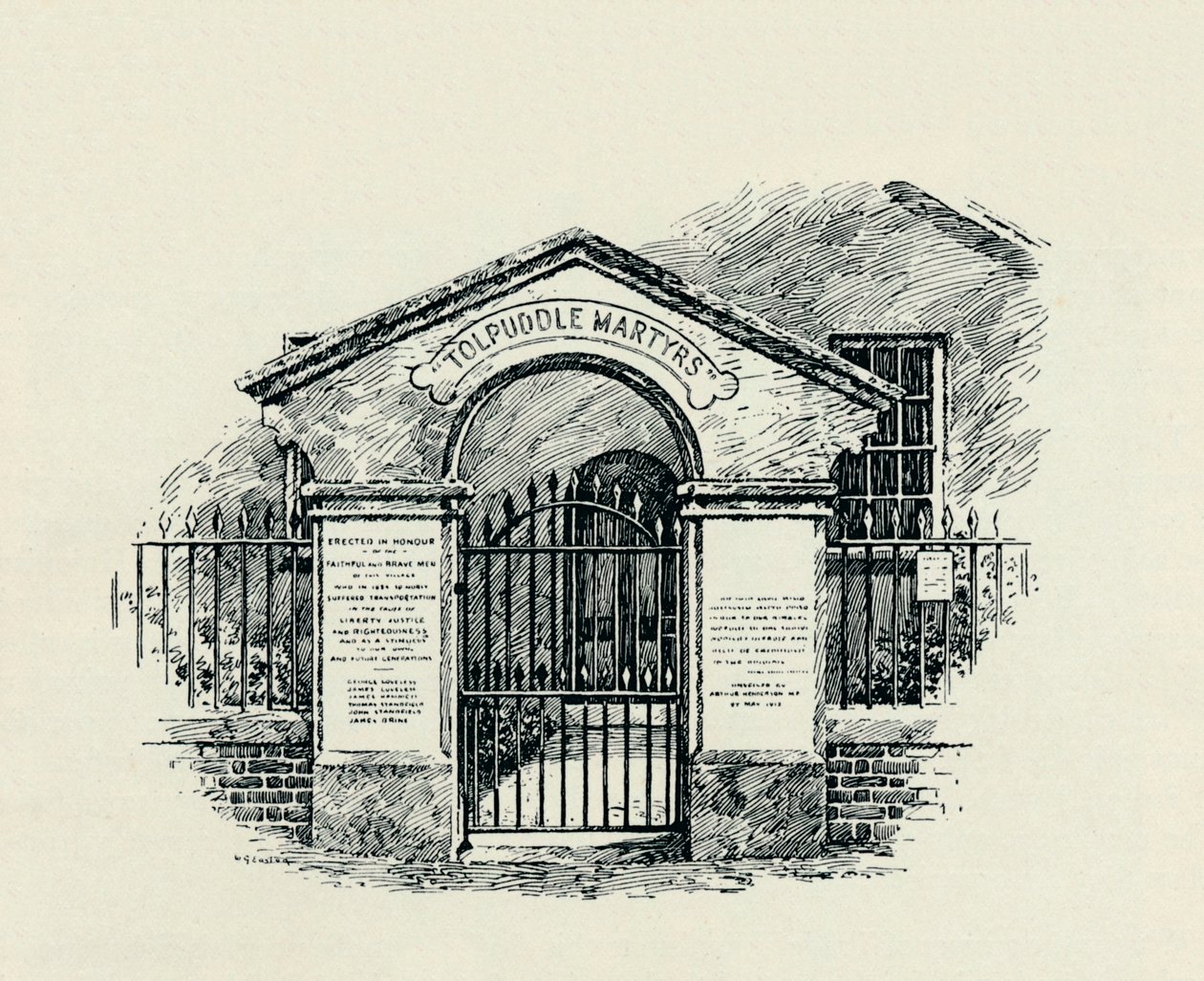 Tolpuddle Memorial ved Tolpuddle Methodist Chapel, 1934 af Unbekannt