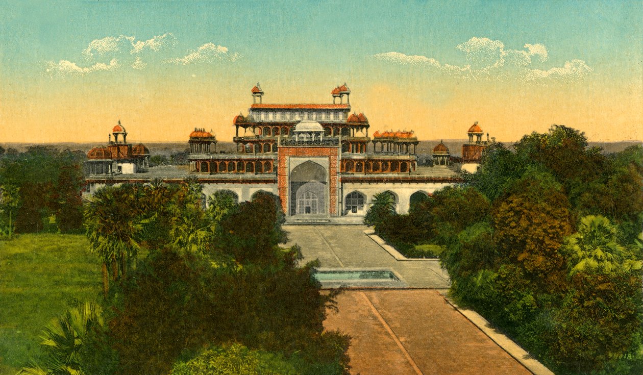 Akbar den Stores grav Alias Sikandra, Agra, c1910. af Unbekannt