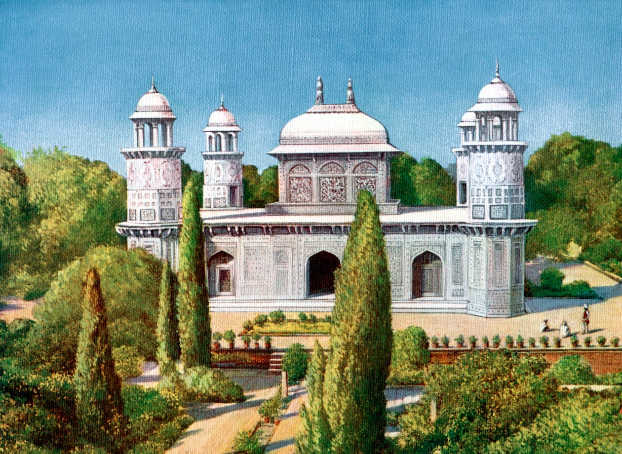 Itmad-ud-Dowlahs grav, Agra, Indien, begyndelsen af det 20. århundrede af Unbekannt