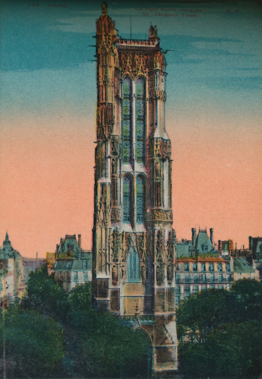 Tour Saint-Jacques, Paris, c1920 af Unbekannt