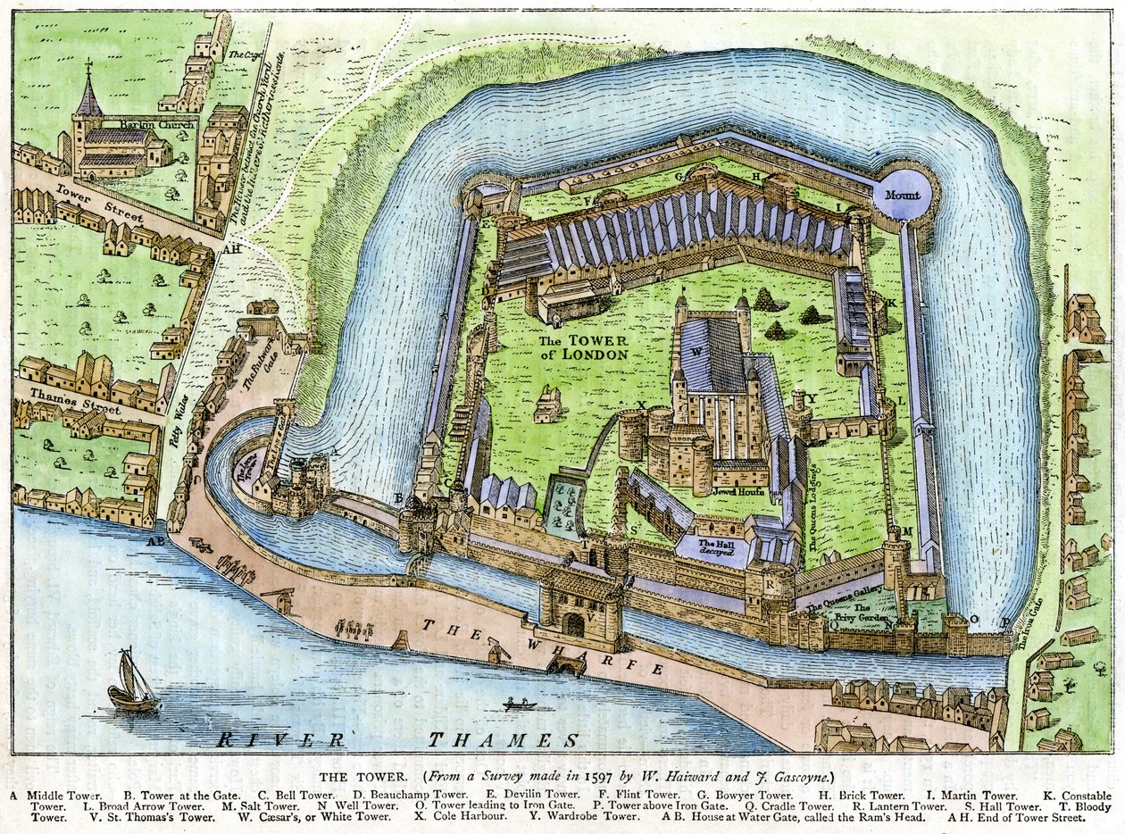 The Tower, London, 1800-tallet af Unbekannt
