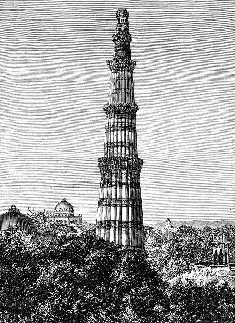 Tårnet i Kutar, Delhi, Indien, 1895 af Unbekannt