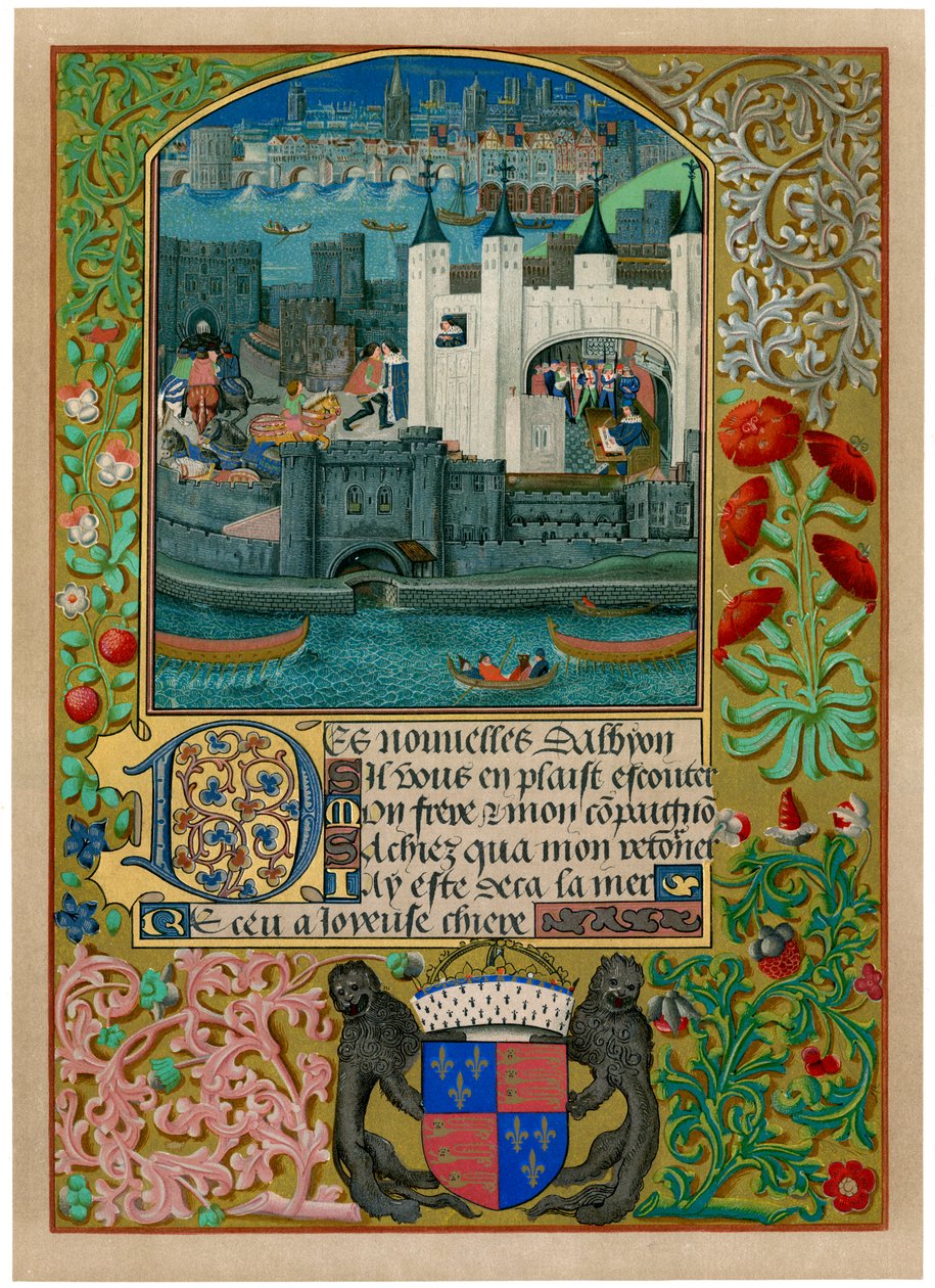 Tower of London med London Bridge, c1500, c1901 af Unbekannt