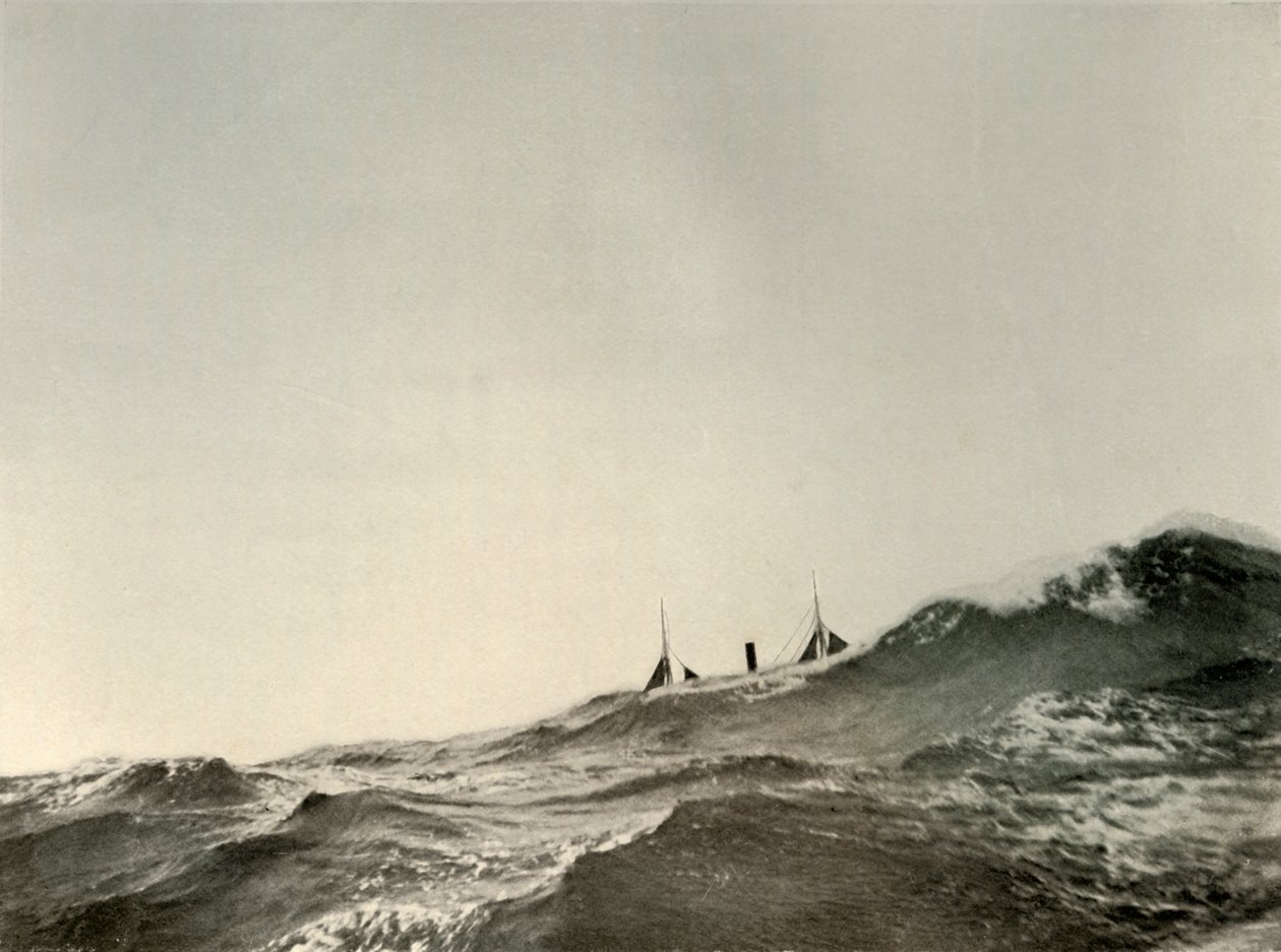 Bugseringsdamperen Koonya...i et tungt hav, 1908, 1909 af Unbekannt