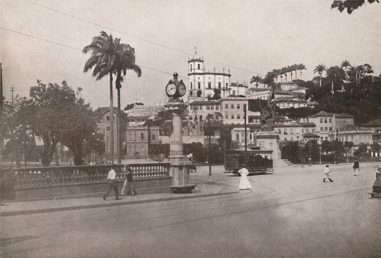 Sporvognen passerer Praca da Gloria, 1914 af Unbekannt