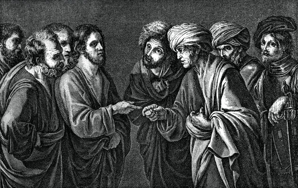The Tribute to Caesar, 1600-tallet, 1870 af Unbekannt