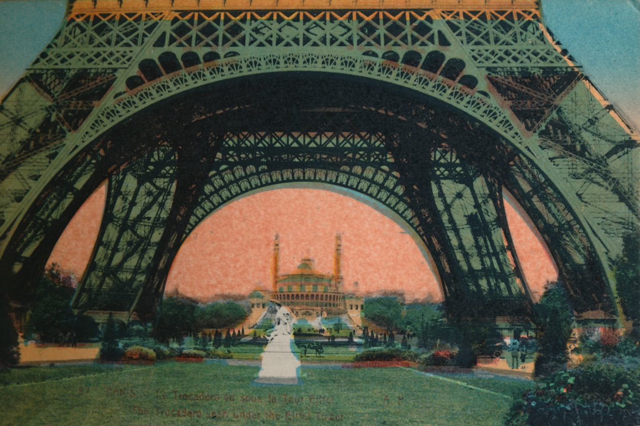 Trocadéro set under Eiffeltårnet, Paris, c1920 af Unbekannt
