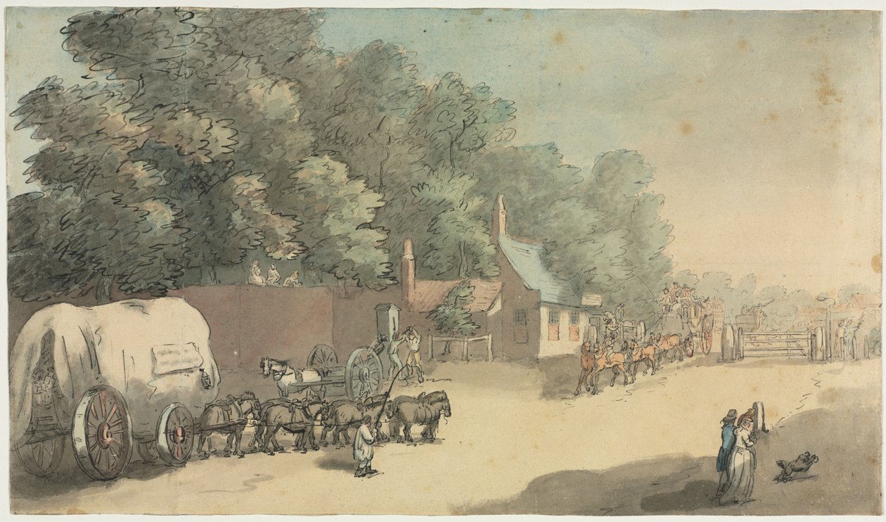 Turnpike Gate, 1700-tallet. af Unbekannt