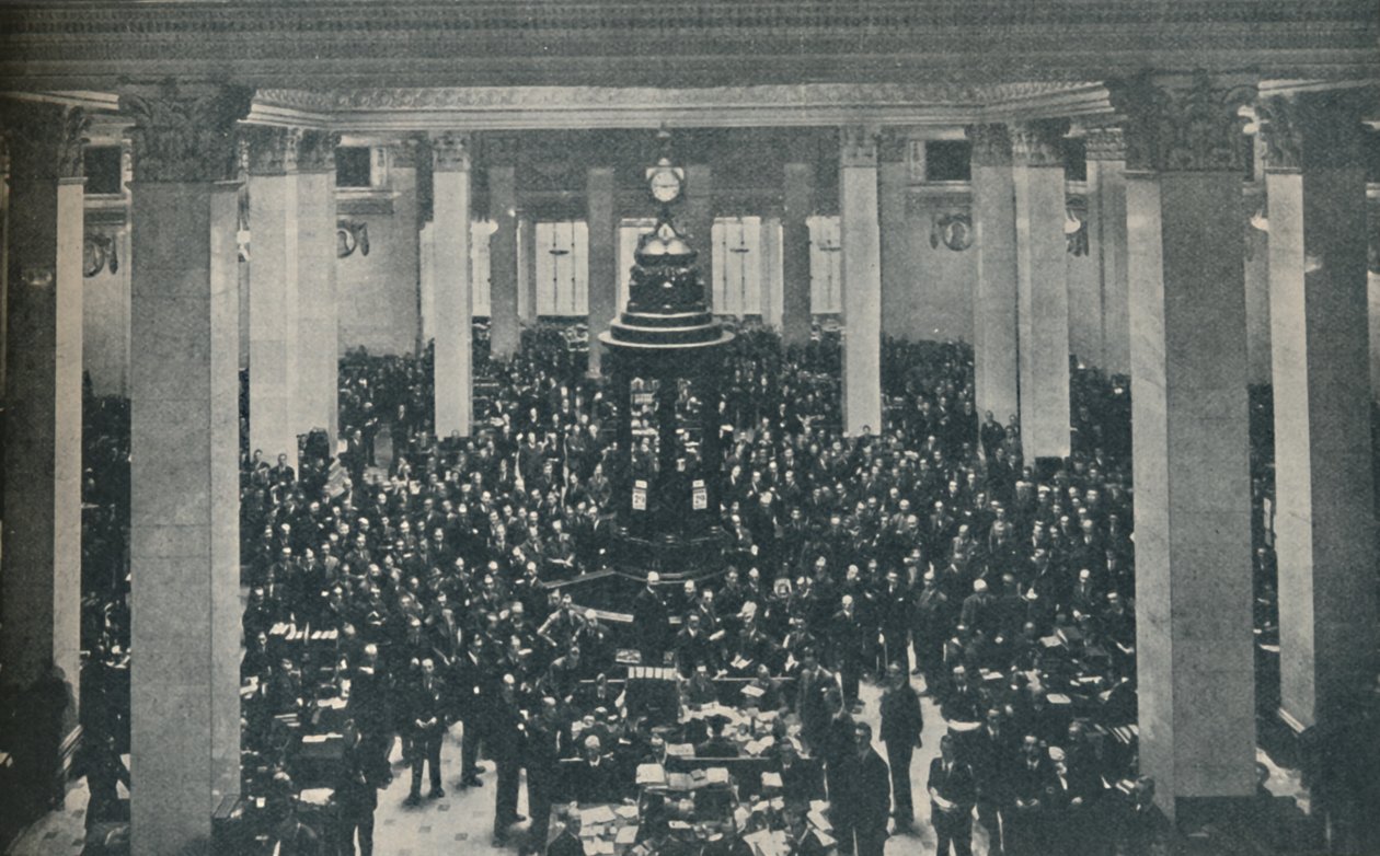 Underwriting Room i Lloyds, med talerstolen i centrum, 1936 af Unbekannt