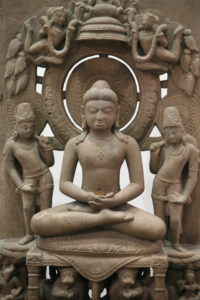 Victoria and Albert Museum. Jina Rishabhanatha. 800-900. Sandsten. Nordindien. Det Forenede Kongerige af Unbekannt