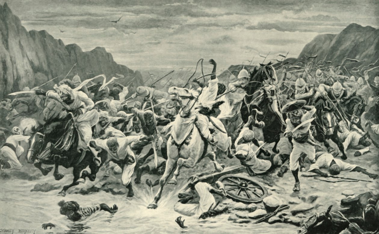 Kandahars sejr for kavaleriforfølgelsen til Arghandab-floden, 1901. af Unbekannt