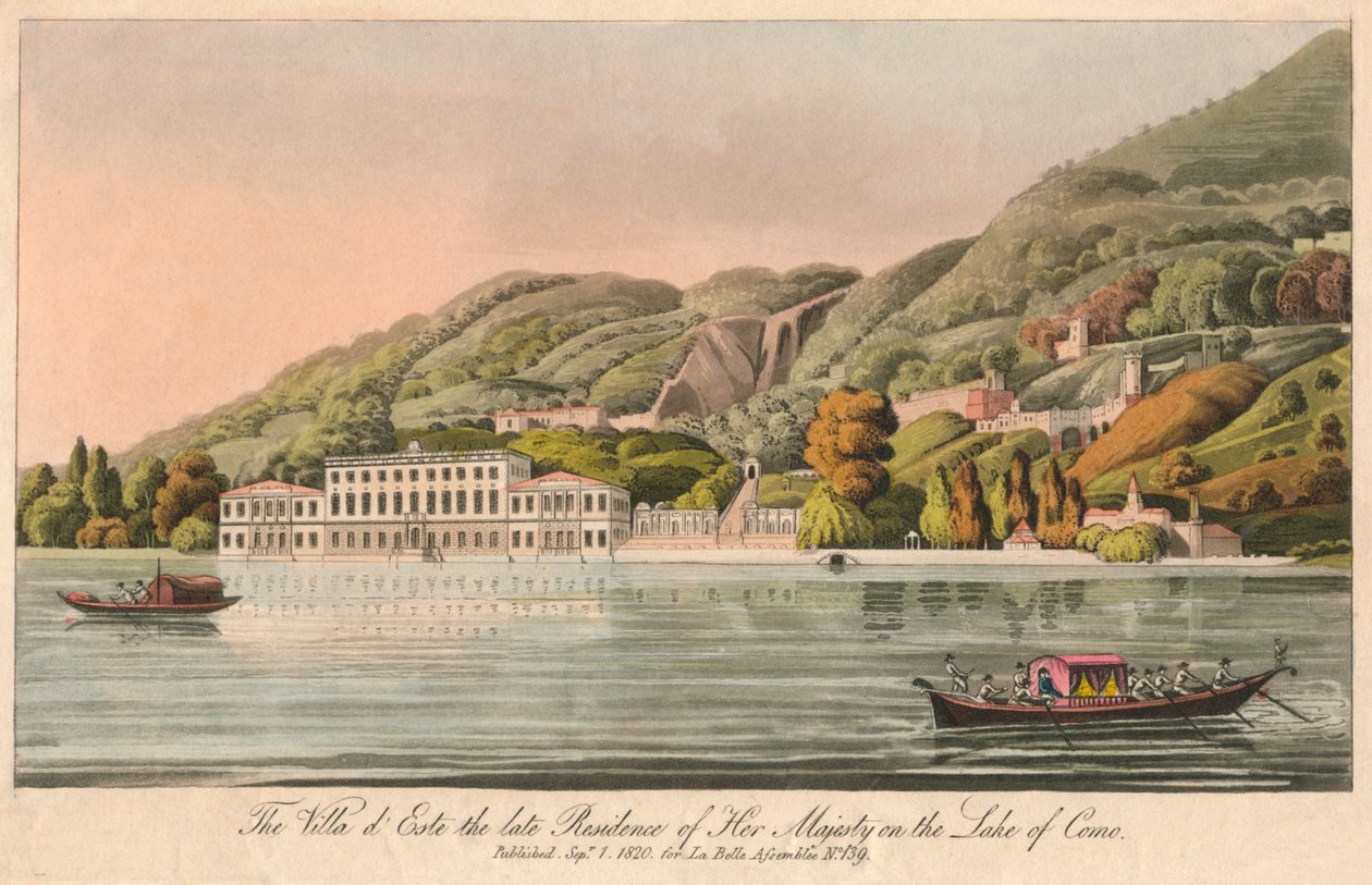 Villa dEste Hendes Majestæts afdøde residens ved Comosøen, 1820. af Unbekannt