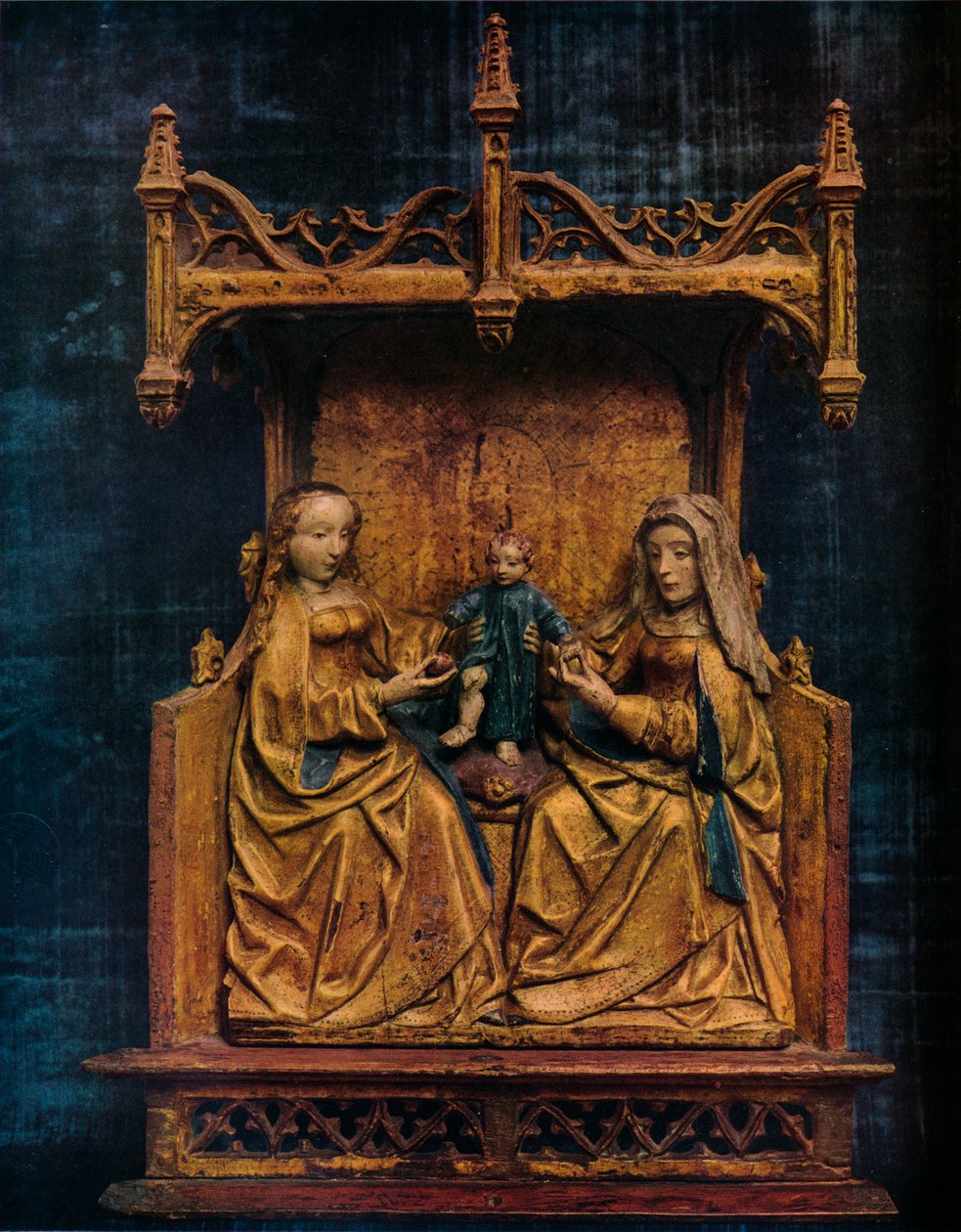 Jomfruen og St. Anne lærer spædbarnets frelser at gå, c1470 af Unbekannt