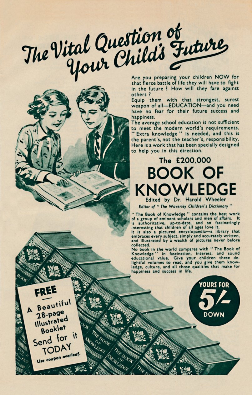 Det livsvigtige spørgsmål om dit barns fremtid - The Book of Knowledge, 1935 af Unbekannt
