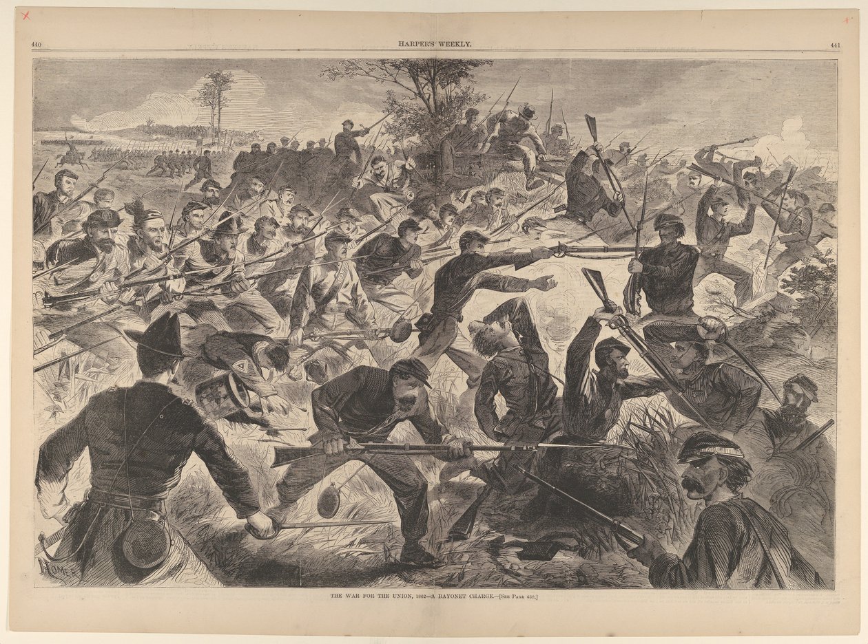 The War for the Union, 1862 - A Bajonet Charge Harpers Weekly, Vol. VII, 12. juli 1862. af Unbekannt