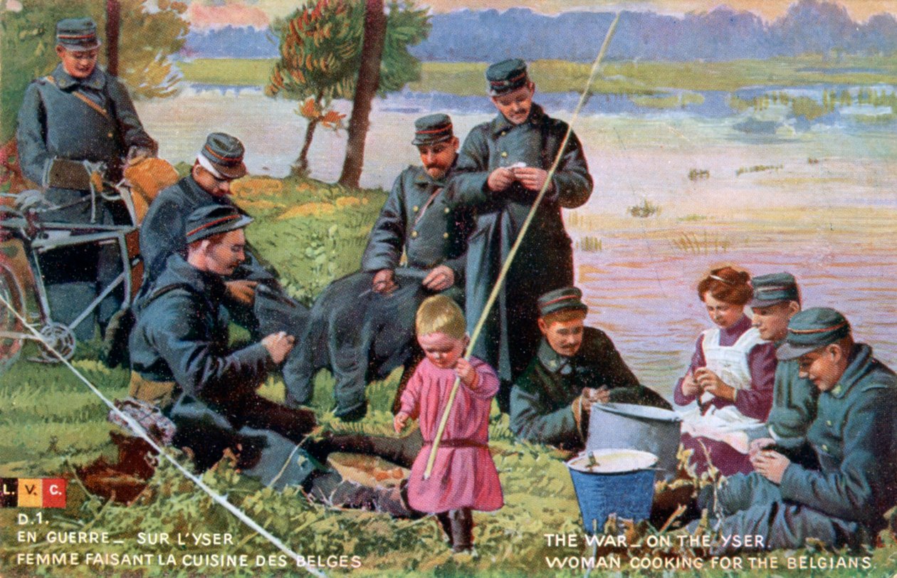 The War on the Yser, fransk postkort fra første verdenskrig, 1914-1918 af Unbekannt