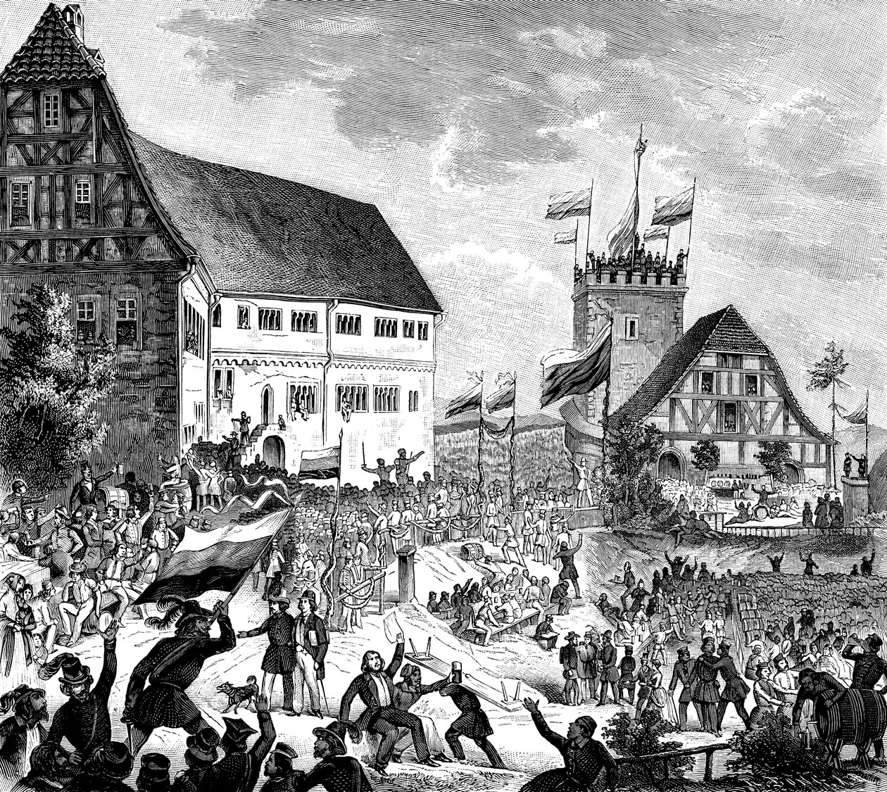 Wartburg-festivalen, Tyskland, 12. juni 1848. af Unbekannt