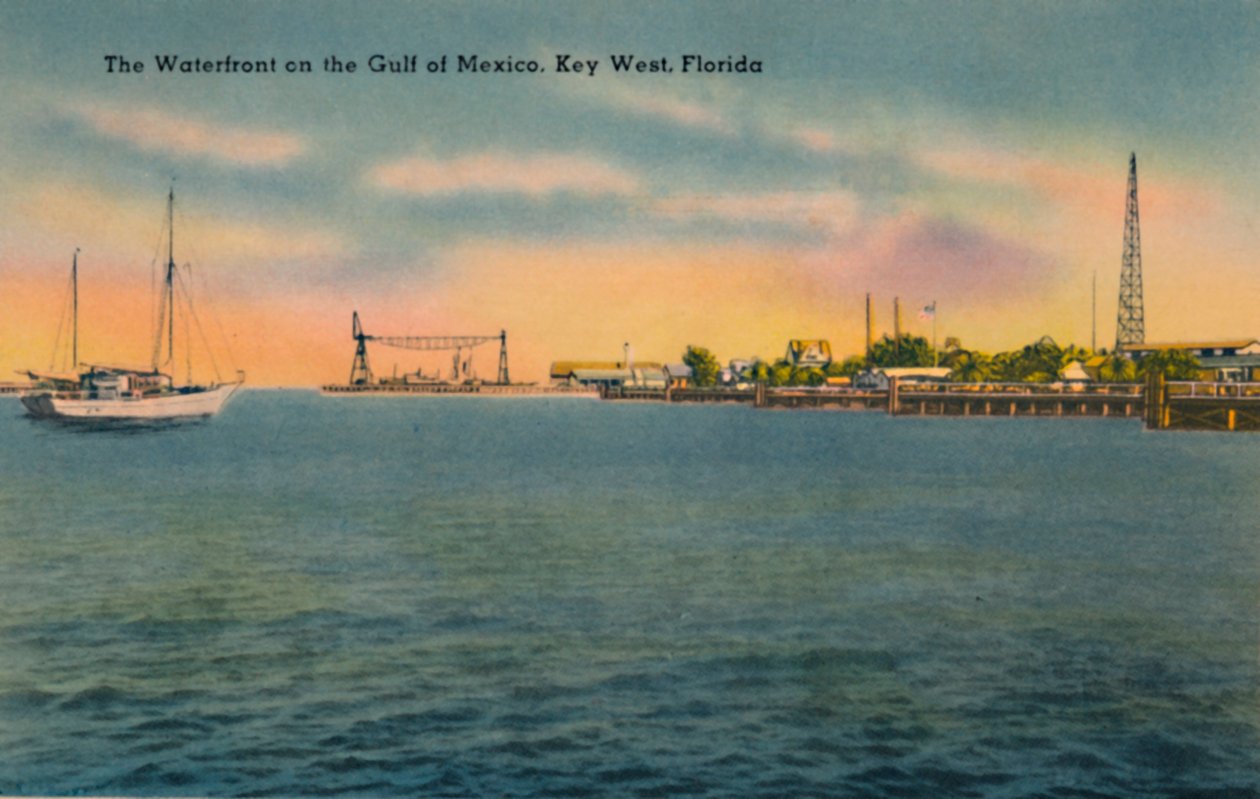 The Waterfront på den Mexicanske Golf, Key West, Florida, c1940