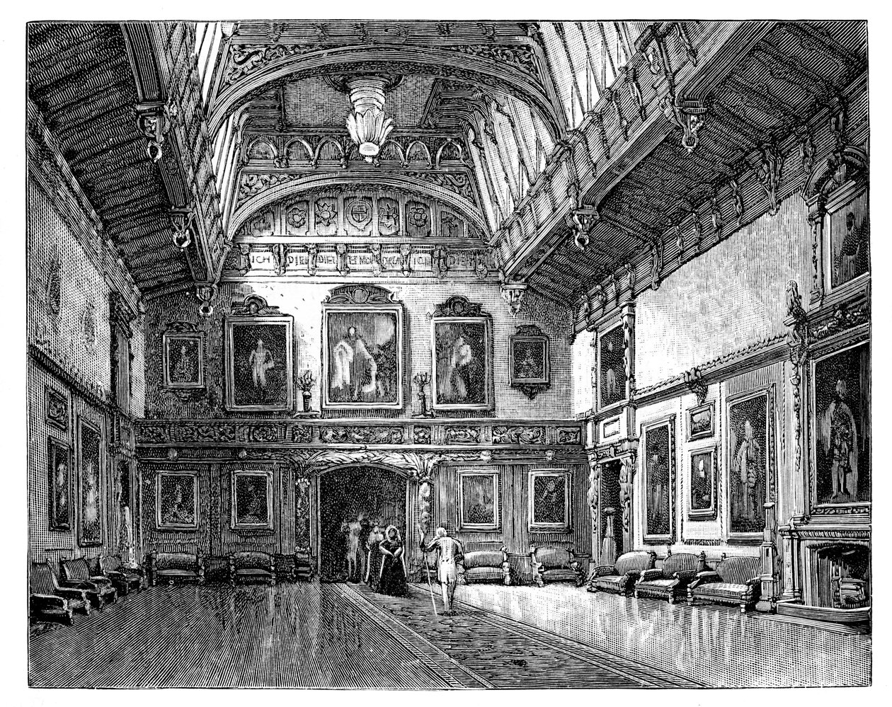 The Waterloo Room, Windsor Castle, c1888 af Unbekannt