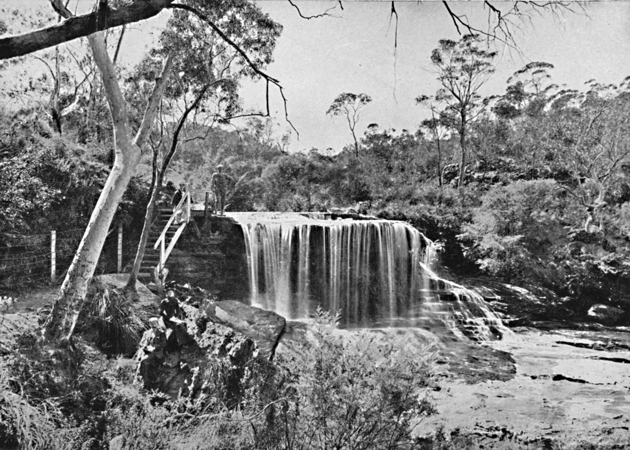 The Weeping Rock ved Wentworth Falls, Blue Mountains, c1900. af Unbekannt
