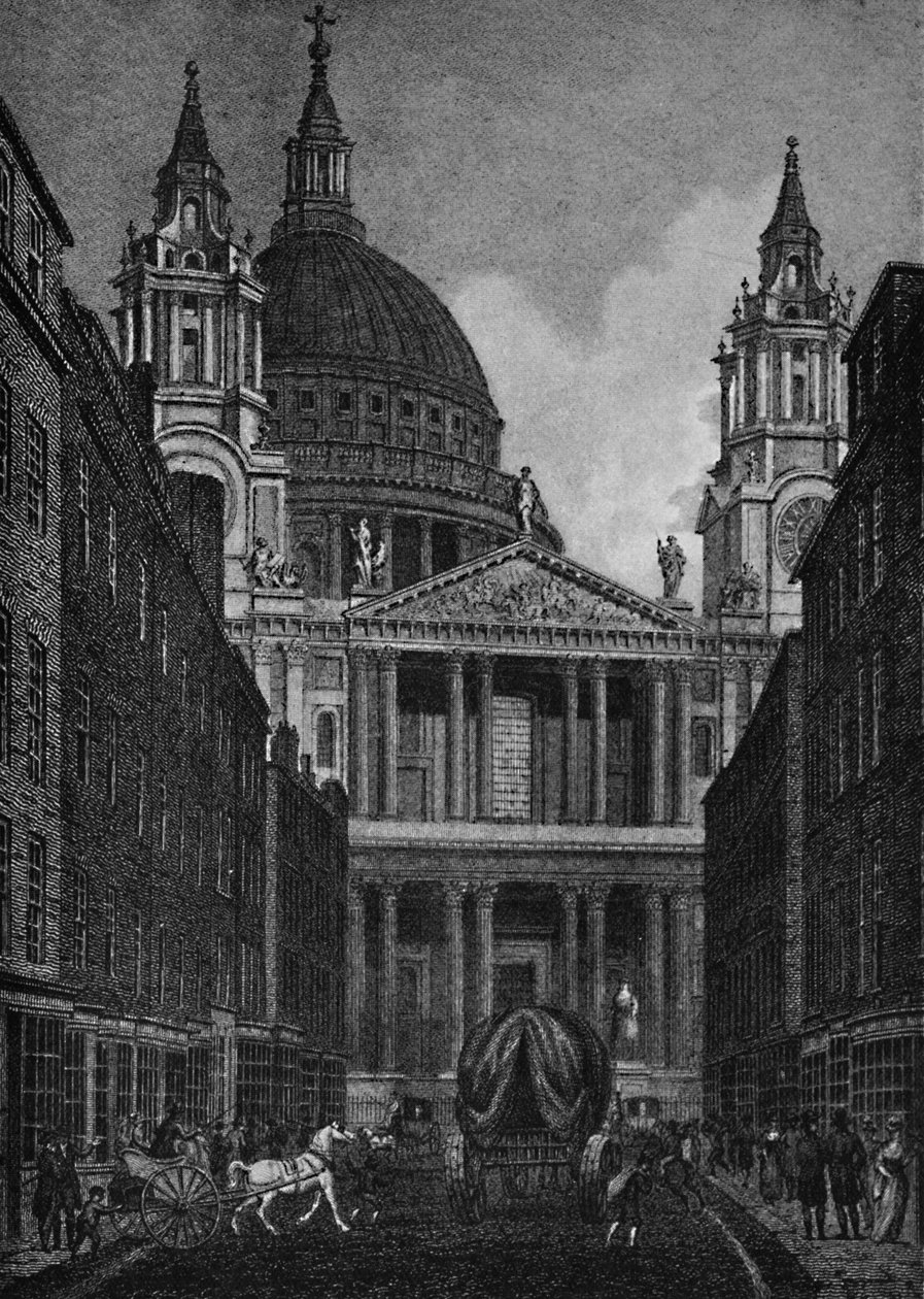 The West End of St. Pauls Cathedral fra Ludgate Street Ludgate Hill, 1907 af Unbekannt