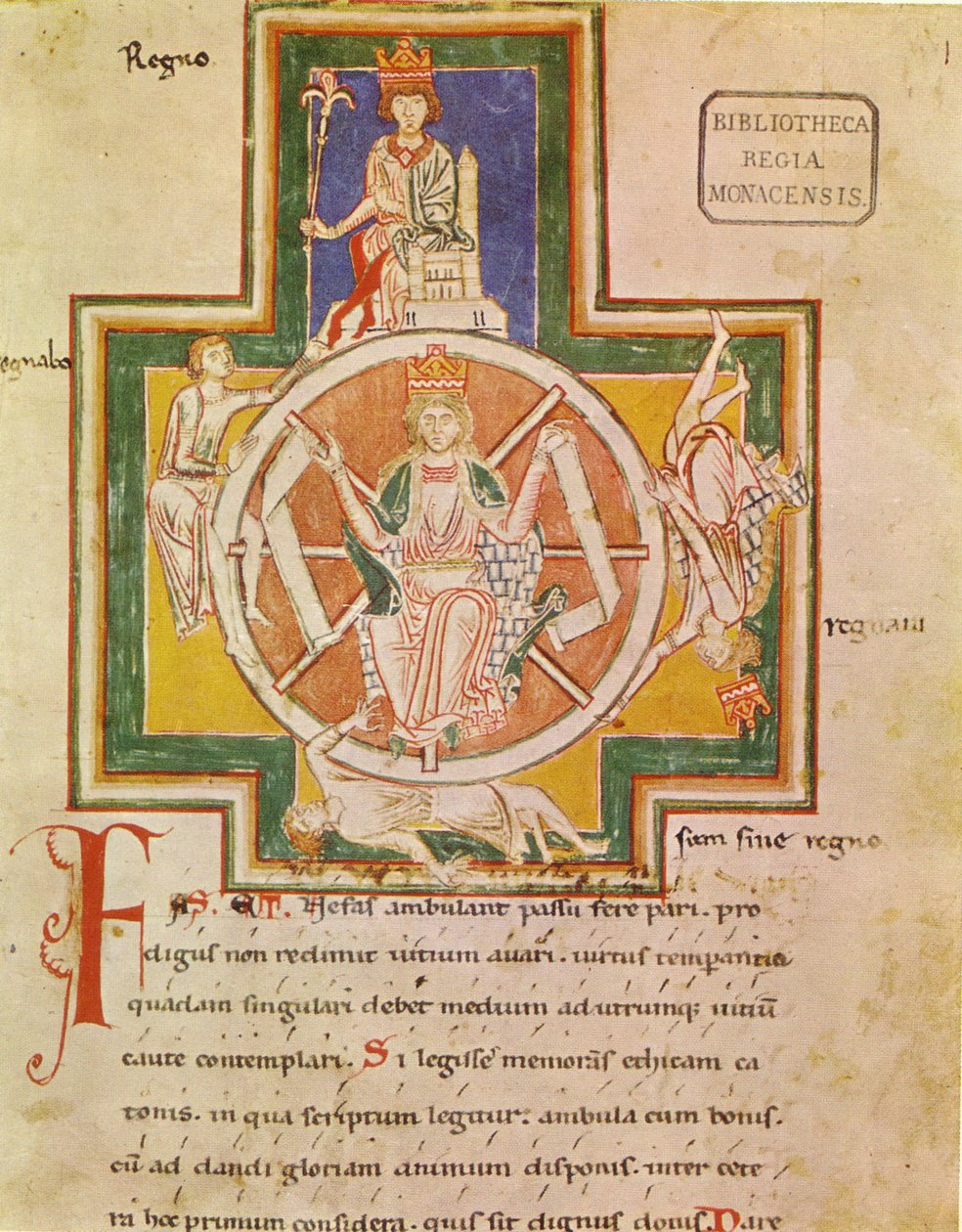 Lykkehjulet Rota Fortunae fra Carmina Burana, ca 1230 af Unbekannt