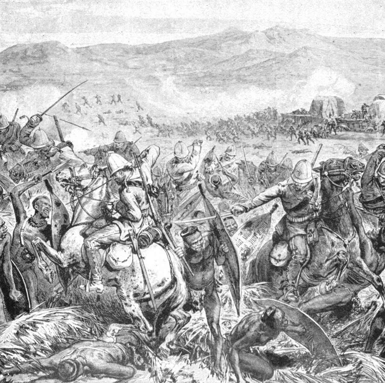 Zulukrigen, 1879: Zuluernes endelige tilbagevisning ved Ginghilovo, 2. april 1901. af Unbekannt