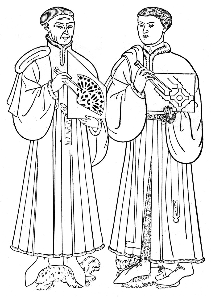 Arkitekterne bag kirken St Ouen, Rouen, c1440, 1910 af Unbekannt