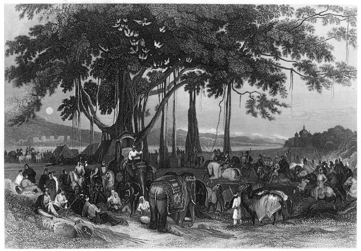 Ankomsten af kontingentstyrken af det sikhiske irregulære kavaleri, Indien, c1860 af Unbekannt