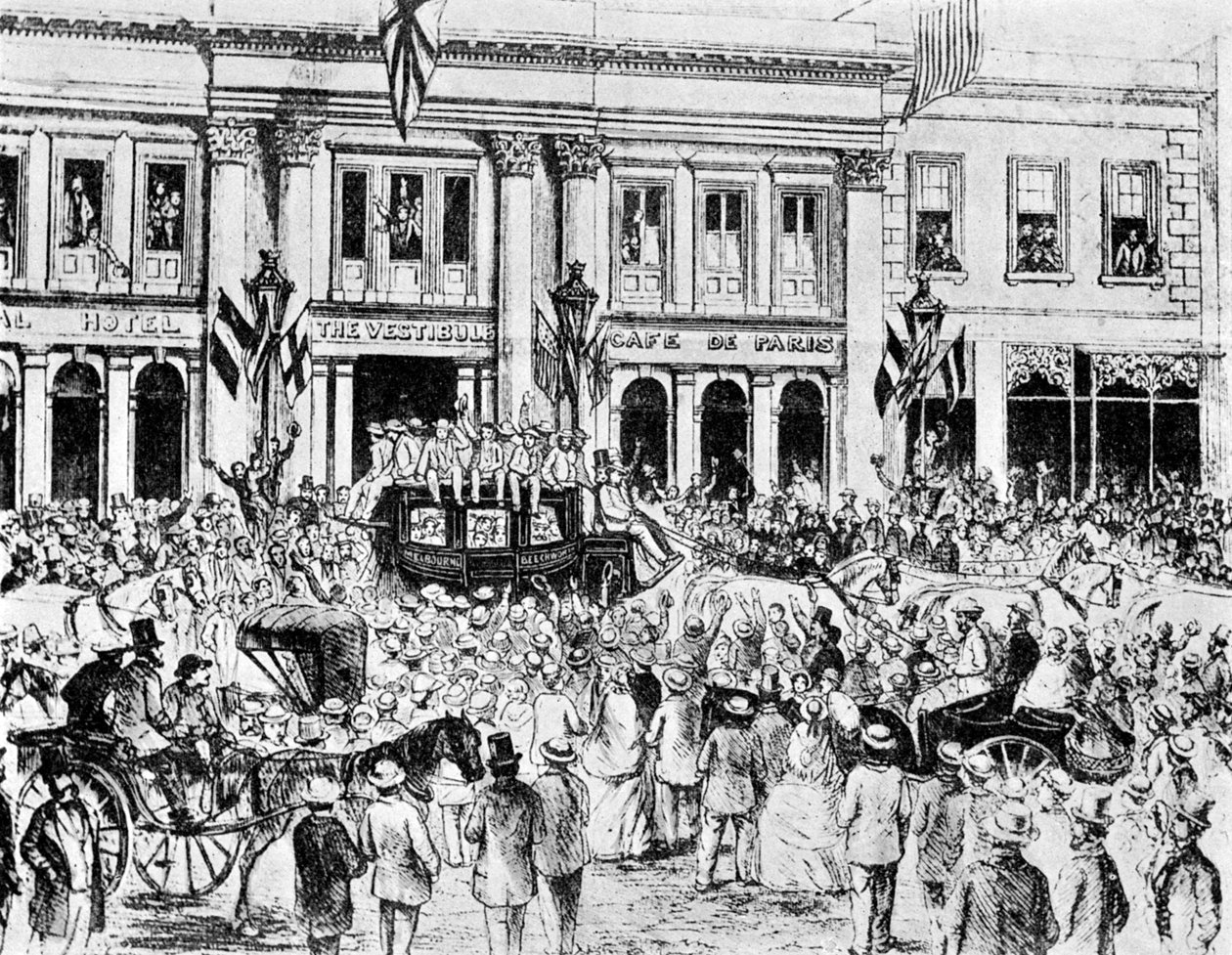 Ankomsten af det første engelske crickethold til Australien, 1861 1912 af Unbekannt