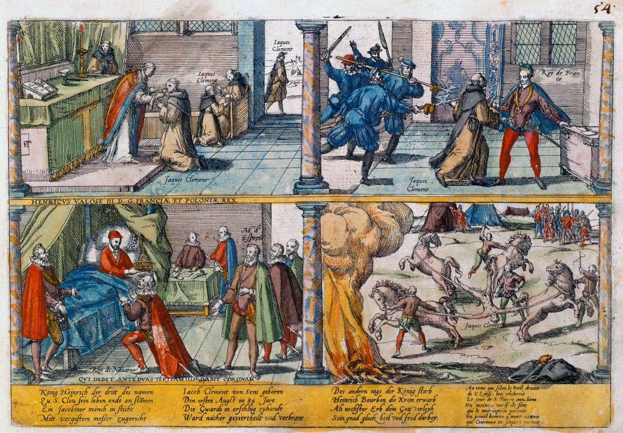 Mordet på Henrik III af Frankrig, 1589 af Unbekannt