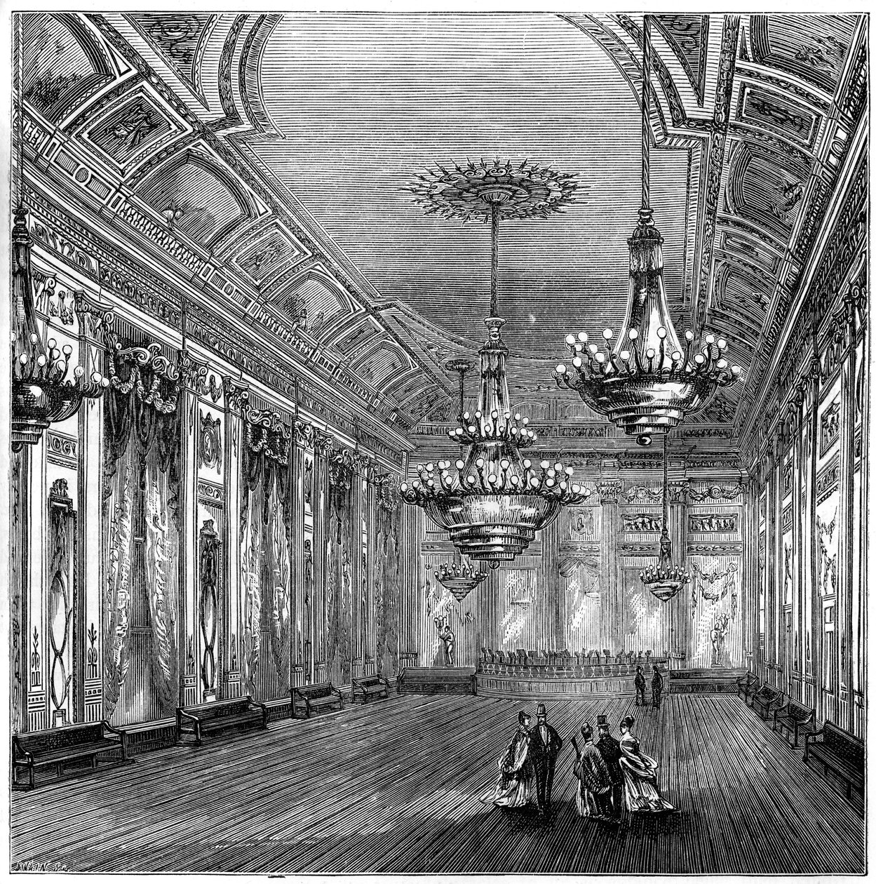 Balsalen i Williss Rooms, London, 1891 af Unbekannt