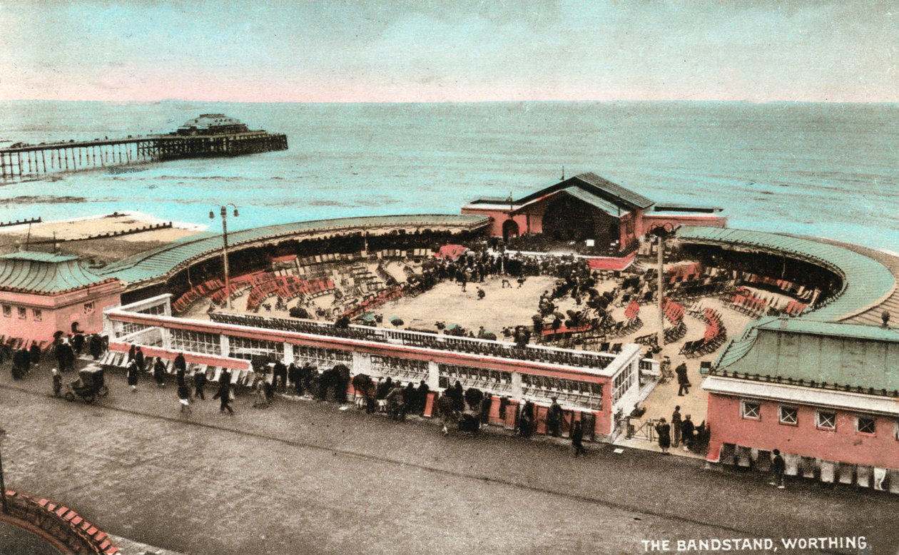 Bandstanden, Worthing, West Sussex, begyndelsen af det 20. århundrede af Unbekannt