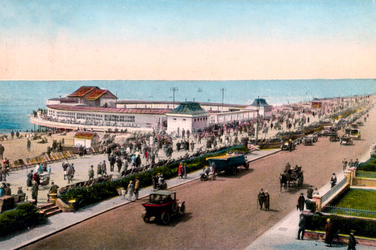 Bandstanden og promenaden, Worthing, West Sussex, begyndelsen af det 20. århundrede af Unbekannt