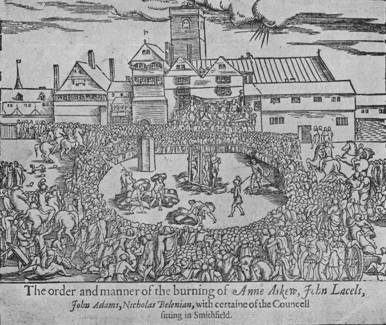 Afbrændingen af Anne Askew, John Lascelles, John Adams og Nicholas Belenian, 1546 1904 af Unbekannt