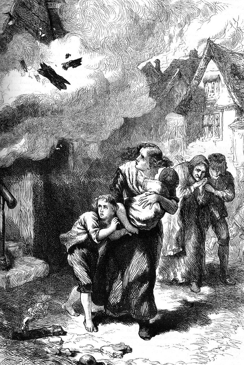 Afbrændingen af Norfolk, Virginia, 1776 c1880 af Unbekannt