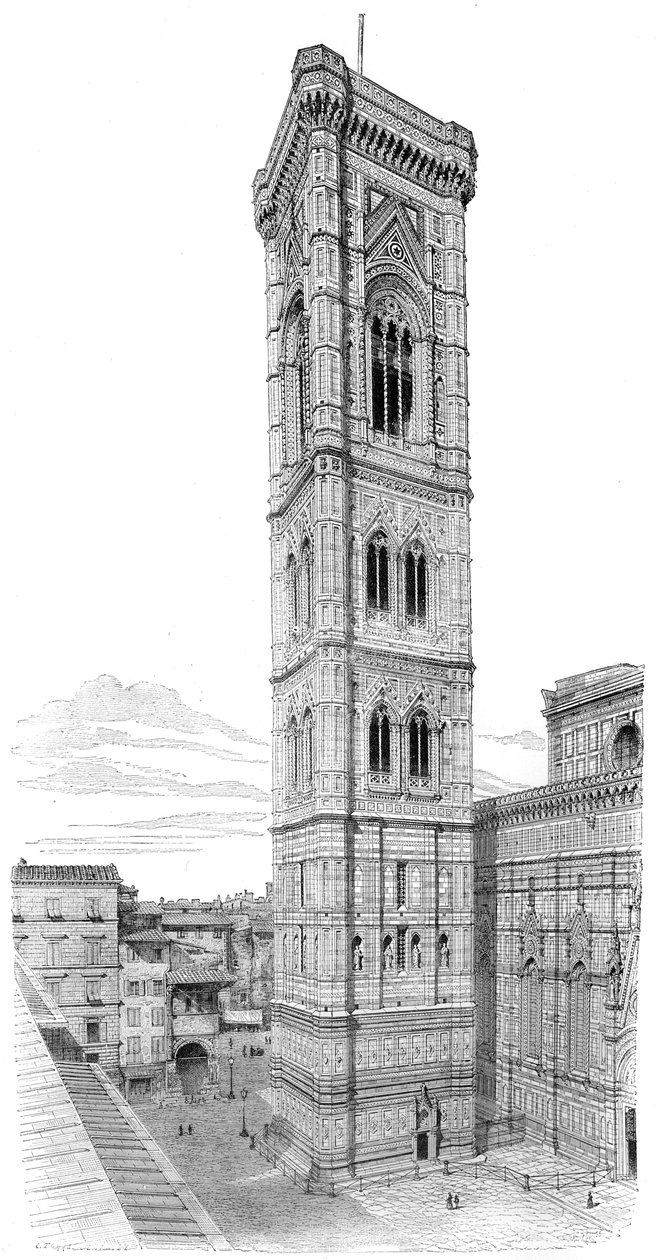 Campanile af basilikaen Santa Maria del Fiore, Firenze, Italien, 1882 af Unbekannt