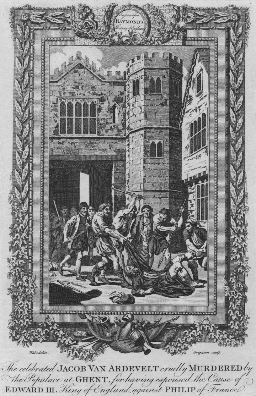Den berømte Jacob Van Ardevelt myrdet grusomt af befolkningen i Gent, c1787 af Unbekannt