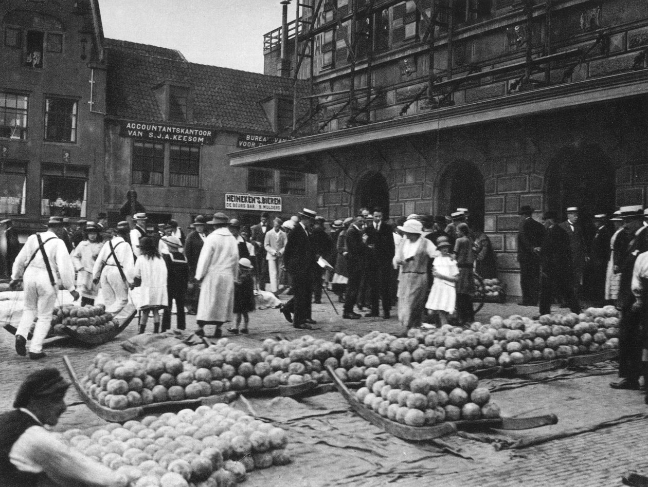 Ostemarkedet på fredag, Alkmaar, Holland, c1934 af Unbekannt