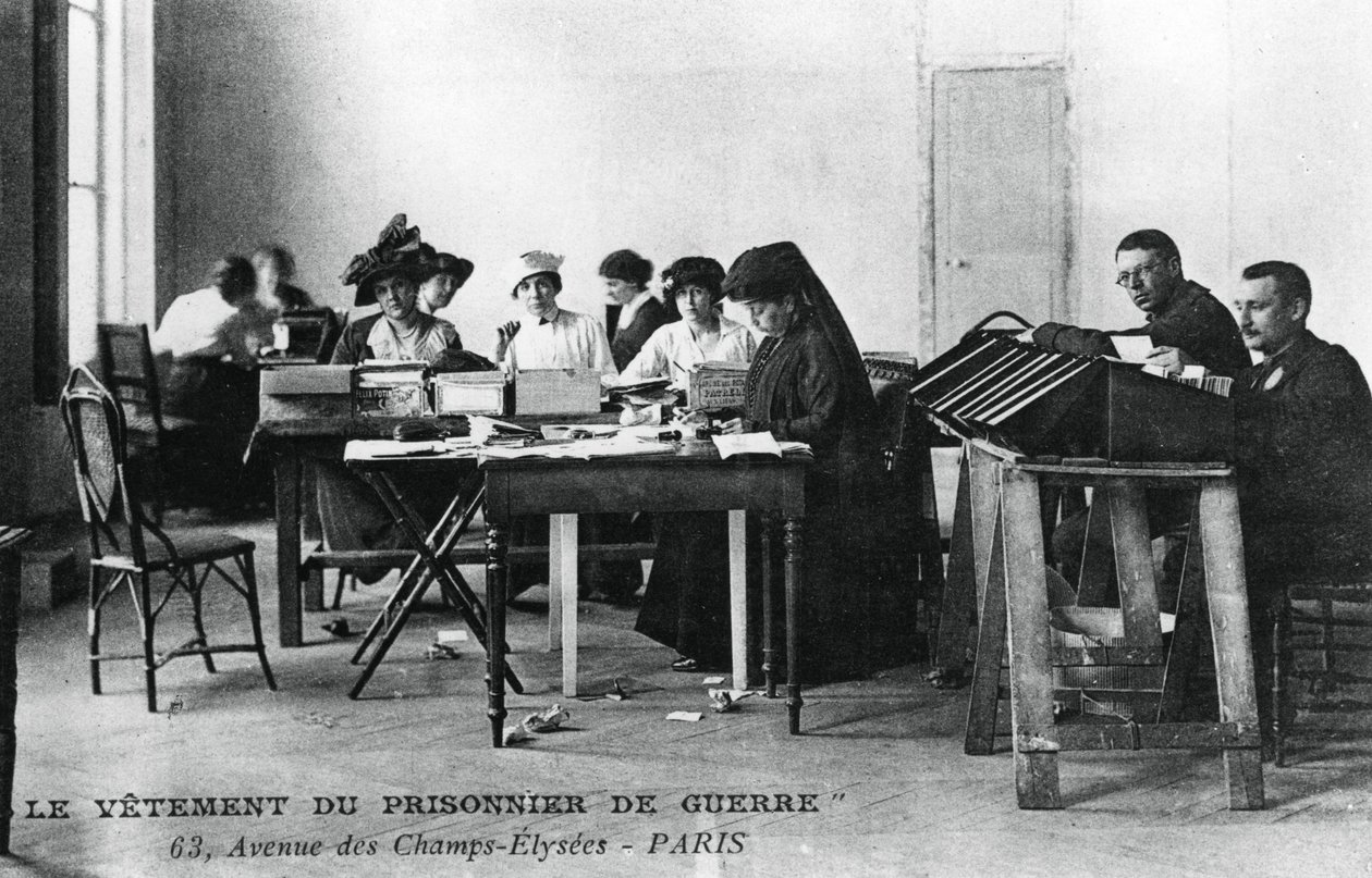 Krigsfangens tøj, Champs-Élysées, Paris, Første Verdenskrig, 1914-1918 af Unbekannt