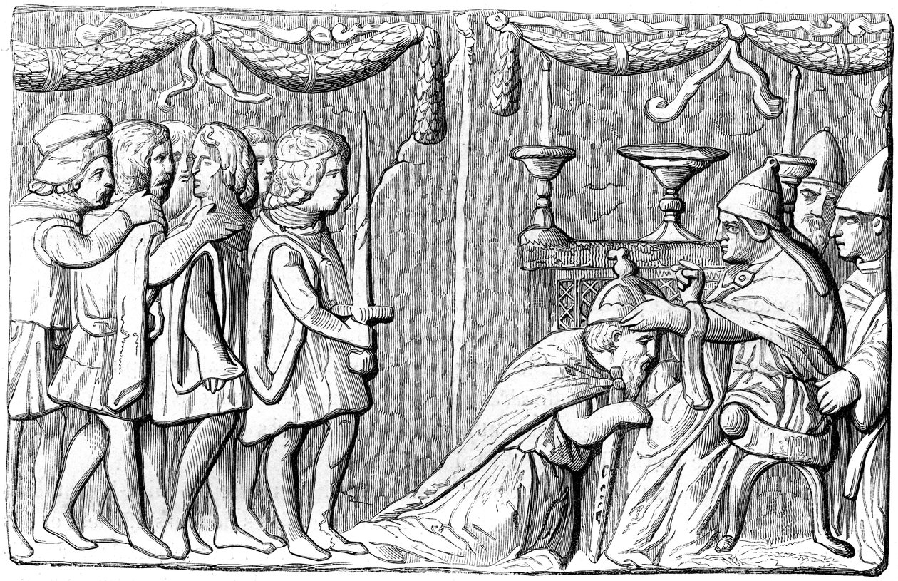 Kroningen af kejser Sigismund 1368-1437 af pave Eugene IV, 15. århundrede 1849 af Unbekannt