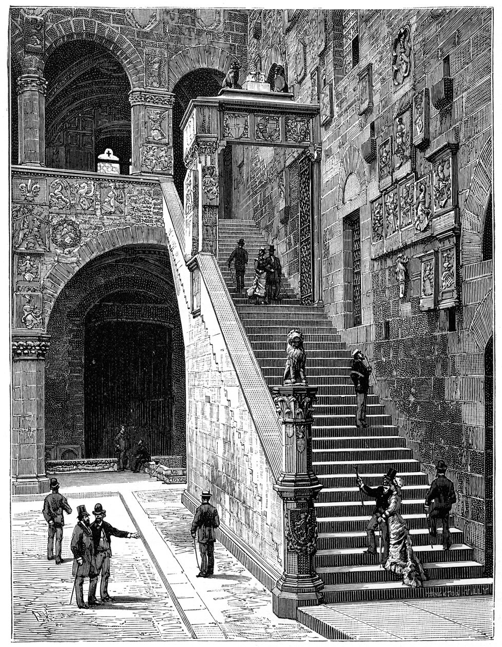 Gården til Bargello, Firenze, Italien, 1882 af Unbekannt